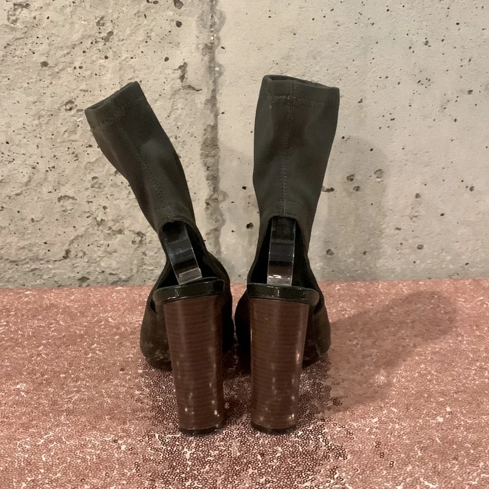 Cape Robbin Olive Connie-3 Peep Toe & Heel Lycra Elastic Bootie-SZ 6.5 - Picture 5 of 7